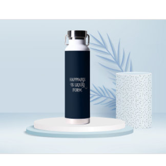 Gepersonaliseerde motivatiequote witte letters waterfles