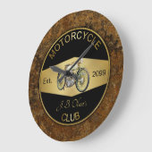 Gepersonaliseerde motorclub Zwart & Goud Grote Klok (Hoek)