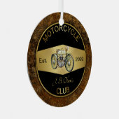 Gepersonaliseerde motorclub Zwart & Goud Metalen Ornament (Voorkant Rechts)
