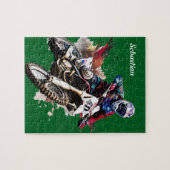 Gepersonaliseerde motorcross legpuzzel (Horizontaal)
