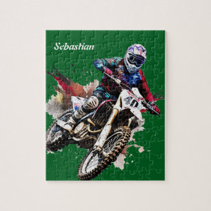 Gepersonaliseerde motorcross legpuzzel