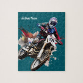 Gepersonaliseerde motorcross legpuzzel (Verticaal)