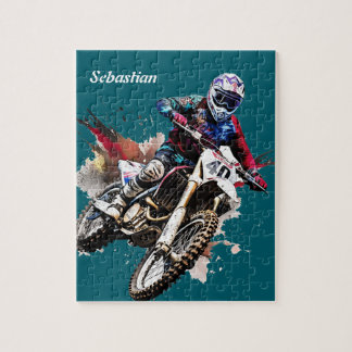 Gepersonaliseerde motorcross legpuzzel