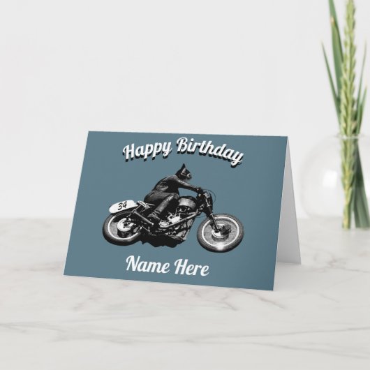 Gepersonaliseerde motorcyclist Birthday Kaart (Voorkant)