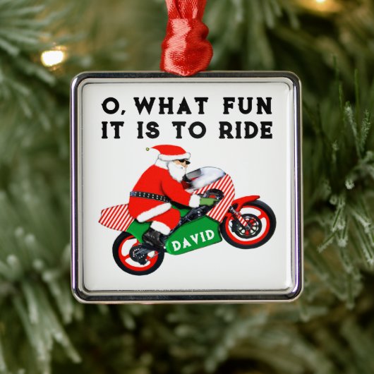 Gepersonaliseerde Motorcyclist Keepomwille metal-v Metalen Ornament (Boom)