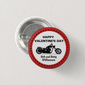 Gepersonaliseerde motorfiets Happy Valentijnsdag Ronde Button 3,2 Cm (Voorkant /achterkant)