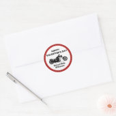 Gepersonaliseerde motorfiets Happy Valentijnsdag Ronde Sticker (Envelop)