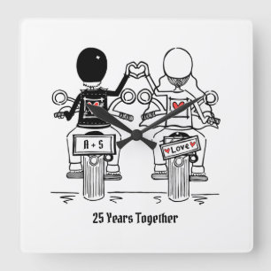Gepersonaliseerde motorfiets Jubileum motorfiets Vierkante Klok