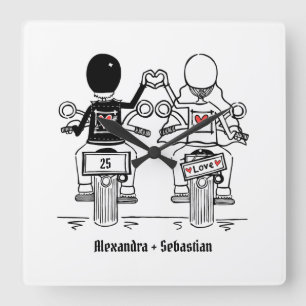 Gepersonaliseerde motorfiets Jubileum motorfiets Vierkante Klok