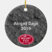 Gepersonaliseerde Mount Fuji Japan Mountain Kerstm Keramisch Ornament (Achterkant)