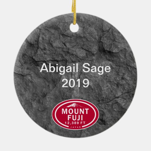 Gepersonaliseerde Mount Fuji Japan Mountain Kerstm Keramisch Ornament (Achterkant)