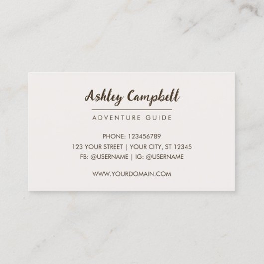 Gepersonaliseerde Mountain Forest Natuur Visitekaa Visitekaartje (Achterkant)