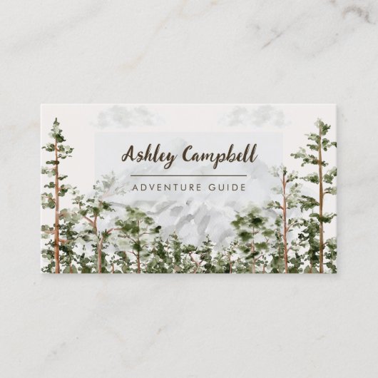 Gepersonaliseerde Mountain Forest Natuur Visitekaa Visitekaartje (Voorkant)