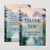 Gepersonaliseerde Mountain Lake bruiloft dank u ka Bedankkaart (Voorkant / Achterkant)