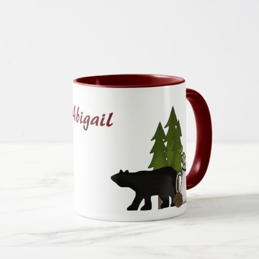 Gepersonaliseerde Mountain Moose en Beer Mok (Voorkant rechts)