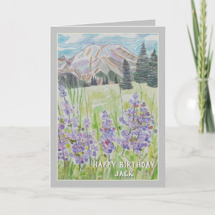 Gepersonaliseerde Mountain Scene Verjaardag Kaart