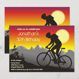 Gepersonaliseerde mountainbike Biking Birthday Kaart