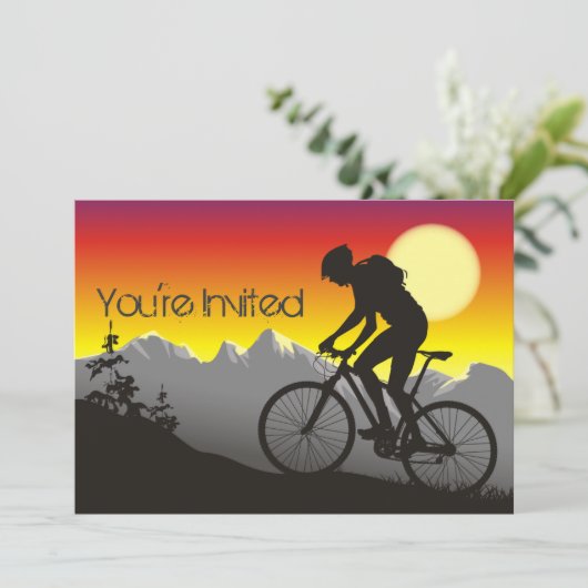 Gepersonaliseerde mountainbike Biking Birthday Kaart (Staand voorkant)