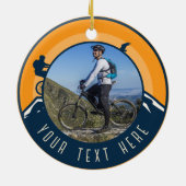 Gepersonaliseerde mountainbike fietser racefiets keramisch ornament (Achterkant)