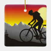 Gepersonaliseerde mountainbike-fietskerst keramisch ornament (Achterkant)