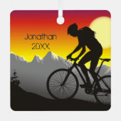 Gepersonaliseerde mountainbikkerst metalen ornament (Voorkant)