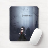 Gepersonaliseerde Mousepad. Cute Gothic Girl in Gr Muismat (Met muis)