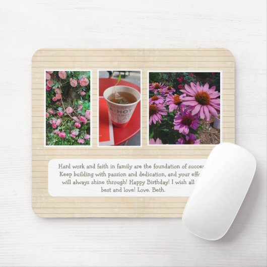 Gepersonaliseerde Mousepad met Foto's en Bericht Muismat (Met muis)