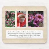 Gepersonaliseerde Mousepad met Foto's en Bericht Muismat (Voorkant)