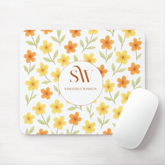Gepersonaliseerde Mousepad met Sinaasappel | gele  Muismat (Met muis)