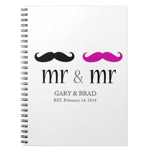 Gepersonaliseerde Mr. & de heer Mustache Journal Notitieboek (Voorkant)