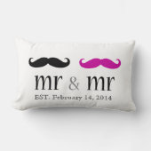 Gepersonaliseerde Mr. en de heer Mustache Pillow Kussen (Voorkant)