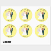 Gepersonaliseerde Mr en Mrs Bride en bruidegom Bla Ronde Sticker (Vel)