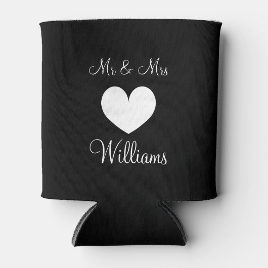 Gepersonaliseerde Mr en Mrs bruiloft koelboxxen Blikjeskoeler (Voorkant)