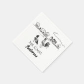 Gepersonaliseerde Mr en Mrs Chicken Boerderij Wedd Servet (Hoek)