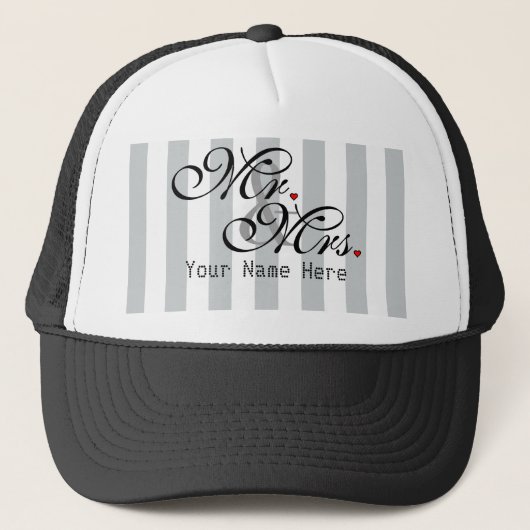 Gepersonaliseerde Mr en Mrs Click om Kleur aan te  Trucker Pet (Voorkant)