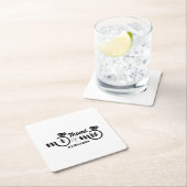 Gepersonaliseerde Mr en Mrs Elegant Wedding Kartonnen Onderzetters (Insitu)