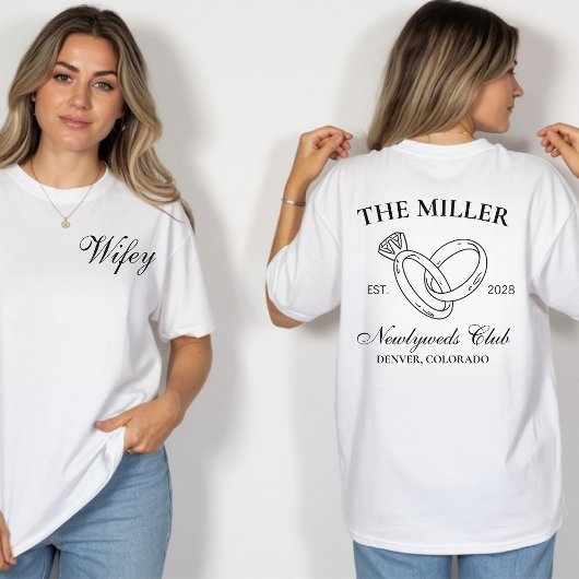 Gepersonaliseerde Mr en Mrs Honeymoon T-shirts