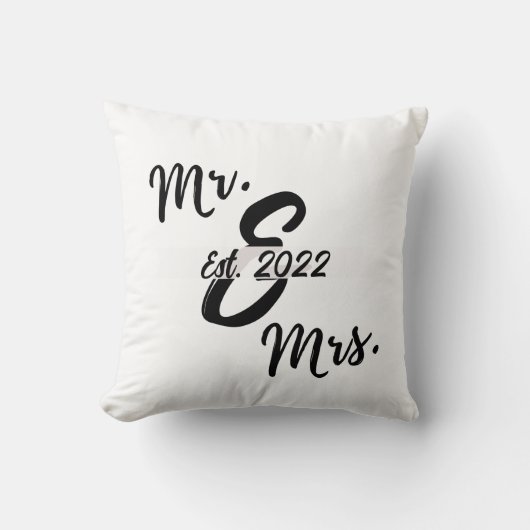 Gepersonaliseerde Mr en Mrs Kussen (Voorkant)