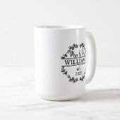 Gepersonaliseerde Mr en Mrs Pas getrouwd Koffiemok (Voorkant rechts)