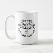 Gepersonaliseerde Mr en Mrs Pas getrouwd Koffiemok (Links)