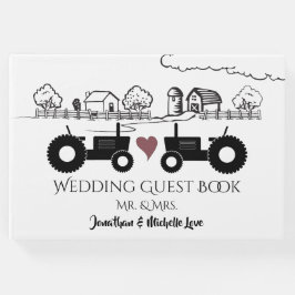 Gepersonaliseerde Mr en Mrs Tractors in LOVE Weddi Gastenboek