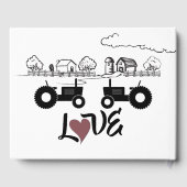 Gepersonaliseerde Mr en Mrs Tractors in LOVE Weddi Gastenboek (Achterkant)