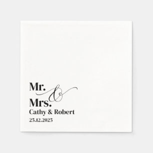 Gepersonaliseerde Mr en Mrs Wedding Cocktail serve Servet