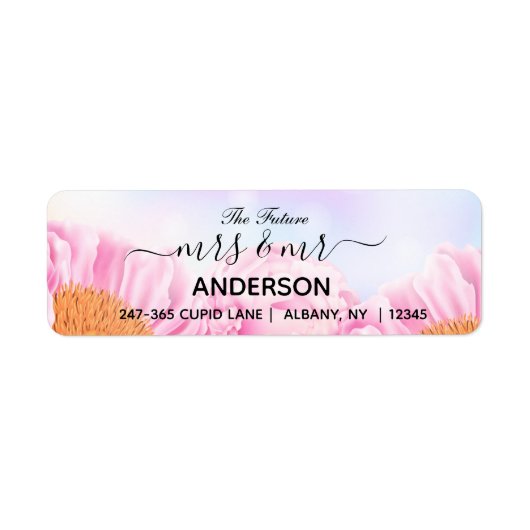 Gepersonaliseerde Mr en Mrs Wedding Retouradres Etiket (Voorkant)