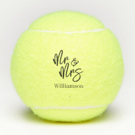 Gepersonaliseerde Mr en Mrs Wedding Tennisballen