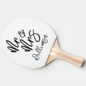 Gepersonaliseerde Mr en Mrs White Tafeltennisbatje (Zijkant)
