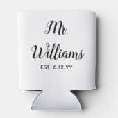 Gepersonaliseerde Mr Est Your Date Groom Cadeau Cu Blikjeskoeler (Achterkant)