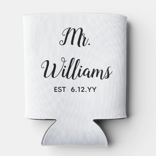 Gepersonaliseerde Mr Est Your Date Groom Cadeau Cu Blikjeskoeler (Achterkant)