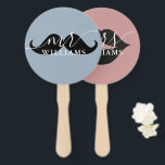 Gepersonaliseerde Mr. Mrs. Bride of Bruidegom Wedd Handwaaier<br><div class="desc">Een leuk spel voor bruiloften,  vrijgezellenfeesten,  vrijgezellen of verlovingsfeesten gepersonaliseerd met de toekomstige getrouwde naam van het paar. Stel vragen over de bruid en bruidegom,  en laat je gasten shows wie ze denken dat het antwoord past. Ontworpen door Thisnotme©</div>