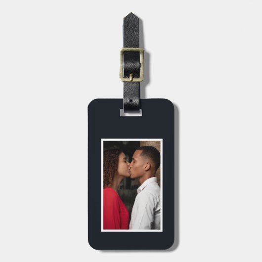Gepersonaliseerde Mr & Mrs.Custom Foto Bagagelabel (Voorkant verticaal)